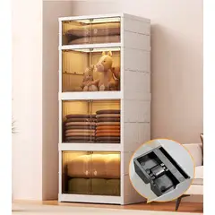 GENERICO - Gabinete Organizador Plegable 4 Niveles - Color Blanco