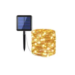 GENERICO - LUCES AMBAR NAVIDEÑAS CON PANEL SOLAR AHORRATIVO