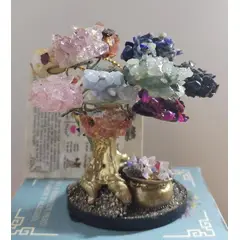 GENERICO - ARBOLITO DE LA FELICIDAD CON PIEDRAS DE CUARZO ARMONIAS