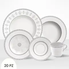 TRAMONTINA - Juego de Vajilla X20 Piezas Gabrielle Tramontina