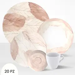 TRAMONTINA - Juego de Vajilla X20 Piezas Rose