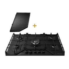 Sole - Encimera Sole 5 Quemadores SOLCO060+Parrilla Max Grill Hierro Fundido.
