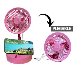 GENERICO - Ventilador Rosa portátil de escritorio con conexión USB
