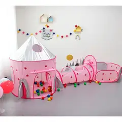 GENERICO - Castillo Mágico con Túnel y Piscina 3 En 1 +100 Pelotas