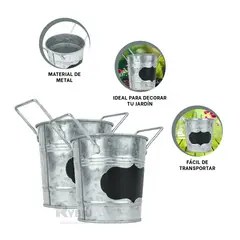 RYBIU IMPORT - Cubo Idoneo en Tono Plateado Y+Regalo Ligas para Peinar