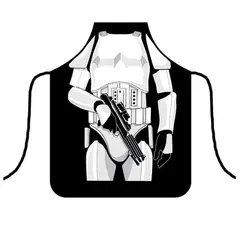 GENERICO - Delantal o Mandil de Cocina Estampado Digital Star Wars - Negro