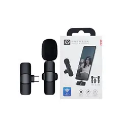 GENERICO - Micrófono Solapero Inalámbrico K9 Compatible con iPhone y Android