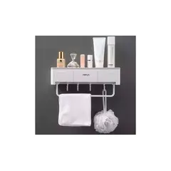 GENERICO - Estante Flotante para Baño con Cajones y Ganchos  Adhesivo Transparente
