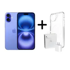 APPLE - IPHONE 16 128GB CHIP FISICO AZUL + CARGADOR + CASE PROTECTOR