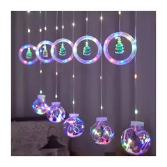 GENERICO - Cascada Guirnaldas Navidad con Luces Navideñas RGB Cortinas con Esfera