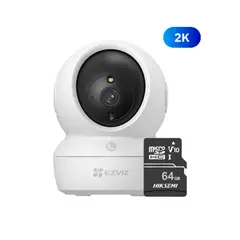 EZVIZ - Cámara De Seguridad Para Interiores H6C PRO 2K 3MP + Micro SD 64gb -