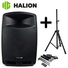 HALION - Combo Parlante PHA-15F 3000W + Soporte 18m Full Fiesta