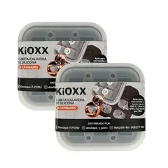 KIOXX - Set de 2 Cubetas de Silicona Calavera 6 Cavidades Negro
