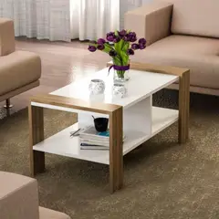 TU MESITA - Mesa de Centro Orlando color BlancoMarrón