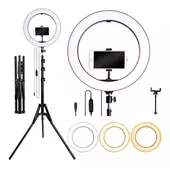 SEISA - Aro De Luz Led 26 CM + Soporte Para Celular + Tripode 2 Metros