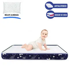 LIFESTYLES - Colchón de Bebe para Cunas Pack and Play de 4 Azul