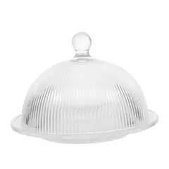 INSPIRA - Cúpula y Plato de Vidrio Labrado para Dulces