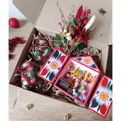 GENERICO - Gift Box Navidad Retablo Ayacuchano Envases de Dulces y Ramito Navideño