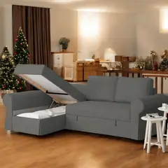 BARAKA HOME - Sofá Cama Multifuncional Kamenica 3 cuerpos - Gris Oscuro