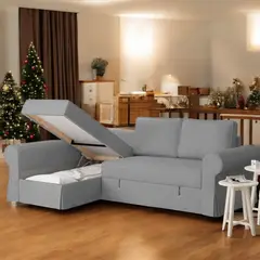 BARAKA HOME - Sofá Cama Multifuncional Kamenica 3 cuerpos - Gris Claro