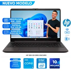 HP - Laptop 250 G9, 15.6" LCD LED HD SVA, Core i5-1235U 1.30 / 4.40GHz, 8GB DDR4-3200MHz