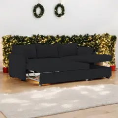 BARAKA HOME - Sofá Cama Multifuncional Veria 3 cuerpos - Negro