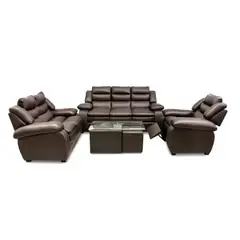 HOGAR & SPACIOS - HYS SALA 3 2 1 MESA CENTRO MAGERE MARRON OSCURO