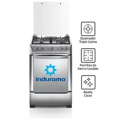 INDURAMA - Cocina a Gas 4 Hornillas Granada Zafiro Croma