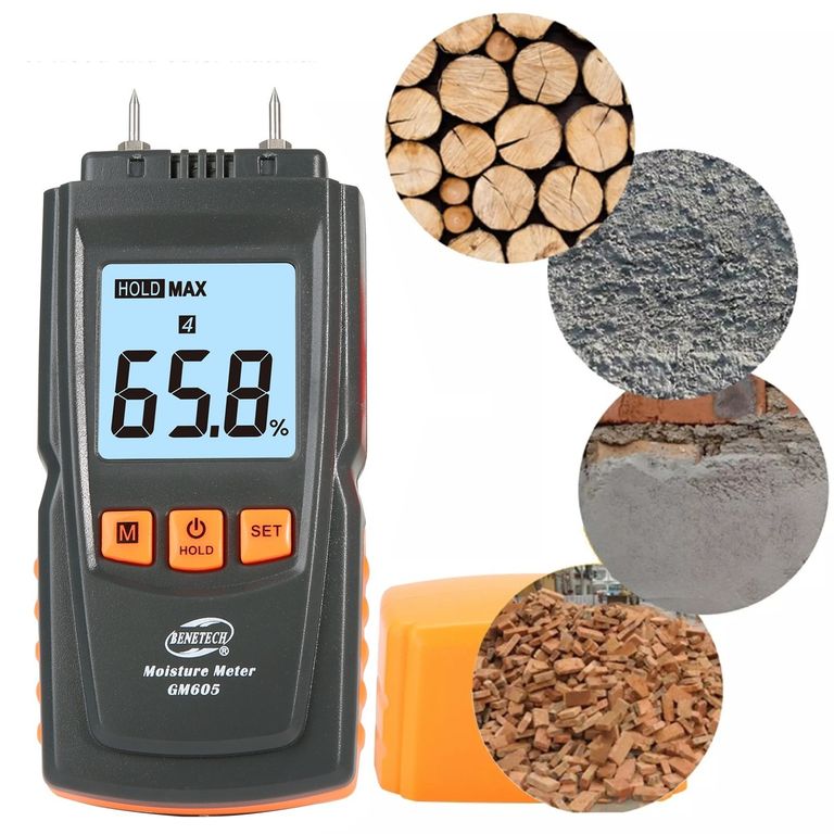 Medidor de Humedad de Madera Concreto Materiales - BENETECH GM605