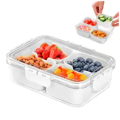 KELLER - Táper Hermético de Alimentos con 4 Divisiones Desmontable Blanco A27