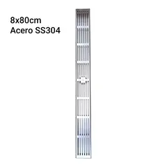 GENERICO - Desagüe Sumidero Rejilla Lineal 8x80cm Acero Inoxidable SUS 304