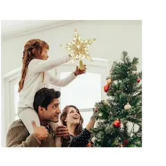 GENERICO - Estrella para árbol de navidad 25x23x3 cm