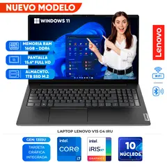 LENOVO - Laptop V15 G4 IRU 156 FHD TN Core i7-1355U hasta 5GHz 16GB DDR4-3200MHz