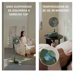 SHEEPBUSTER - Ventilador Humidificador Inalámbrico Control Remoto 8000mAh Verde