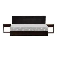 HOGAR & SPACIOS - HYS DORMITORIO KING ORQUIDEA 2 VELADORES COLCHON RESORTE MARRON OSCURO