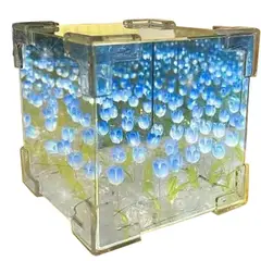 GENERICO - Cubo Lampara de tulipanes infinito con luz Azul
