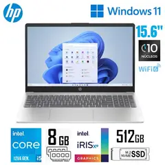 HP - LAPTOP 15-FD0048LA INTEL CORE i5 12va 8GB RAM 512GB SSD 15.6" HD Windows 11 Plateado natural