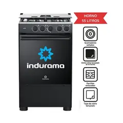 INDURAMA - Cocina a Gas 4 Hornillas Goya - Negra