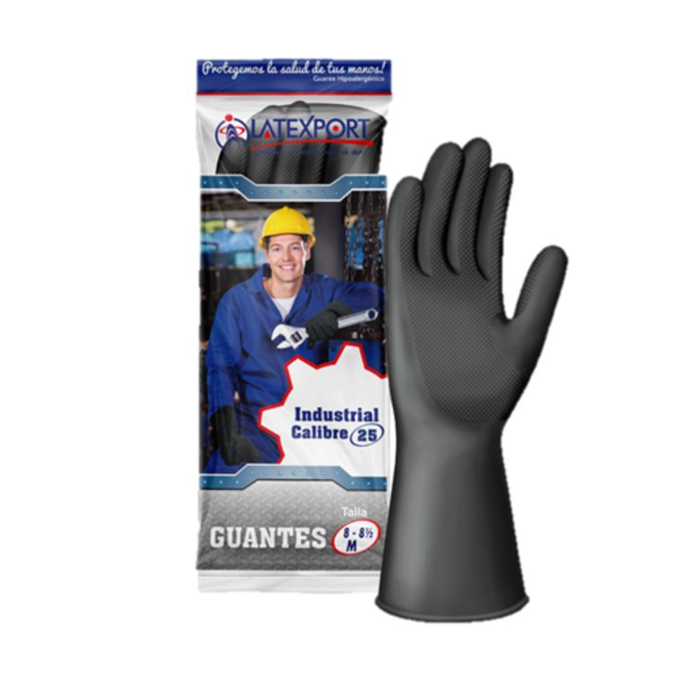 GUANTE INDUSTRIAL DE JEBE LATEXPORT CALIBRE 25
