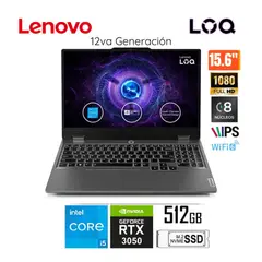 LENOVO - LAPTOP LENOVO LOQ CORE™ i5-12450HX RTX™3050 156 FHD 8GB RAM 256GB SSD FREEDOS 15IAX9 83GS006WLM