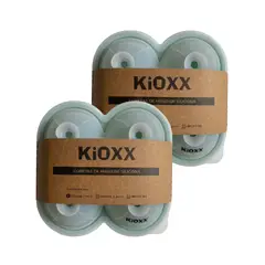 KIOXX - Set de 2 Cubetas de Silicona Circulares 4 Cavidades Verde Claro