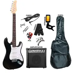 SOUND STAR - PACK de Guitarra Eléctrica &Amplificador&Afinador&Funda&Capo