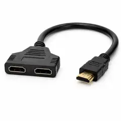 GENERICO - Adaptador Splitter HDMI 1x2 Duplicador de Pantalla Full HD - Para Laptop, PS5 y TV