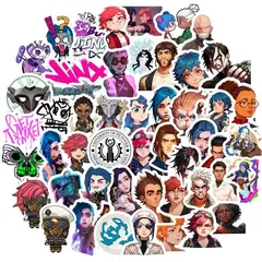 GENERICO - Sticker Arcane pack 50 pegatinas de Lol Jinx Vi resistente al agua