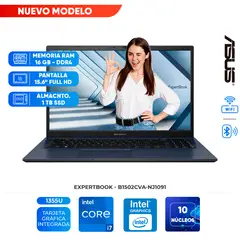 ASUS - Laptop B1502CVA-NJ1091 15,6" FHD TN 169 60Hz Core i7-1355U hasta 5GHz 16GB DDR4