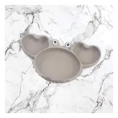 GENERICO - Plato Antideslizante para Niño en Plomo Y+Regalo Agendita