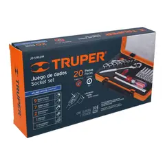 TRUPER - JUEGO DE 20 HERRAMIENTAS CUADRO 1/4" MM PARA MECÁNICO 13981