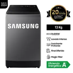SAMSUNG - Lavadora Digital Inverter WA13CG5441BDPE Ecobubble 13 Kg Gris