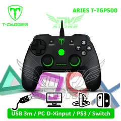 T-DAGGER - Mando Aries TGP500 PC PS3 Nintendo Cable USB 3 metros