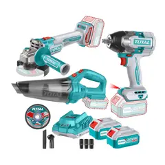 TOTAL TOOLS - Combo llave de impacto 850nm + aspiradora + amoladora industrial Total